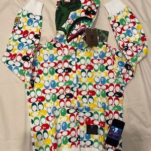 Bape A Bathing Ape Colorful Dinosaur Shark Hoodie
